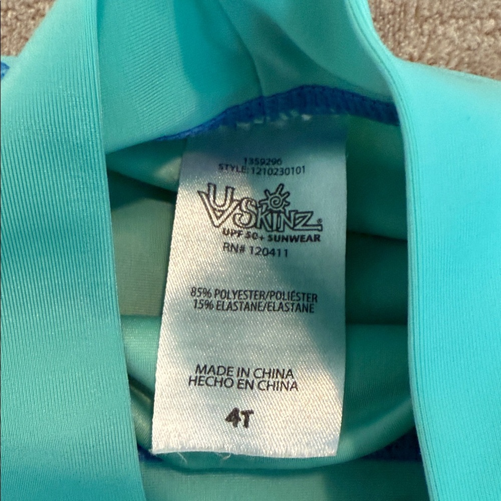 Kids Blue and Teal Rashguard Set with Van Design - Picture 2 of 7